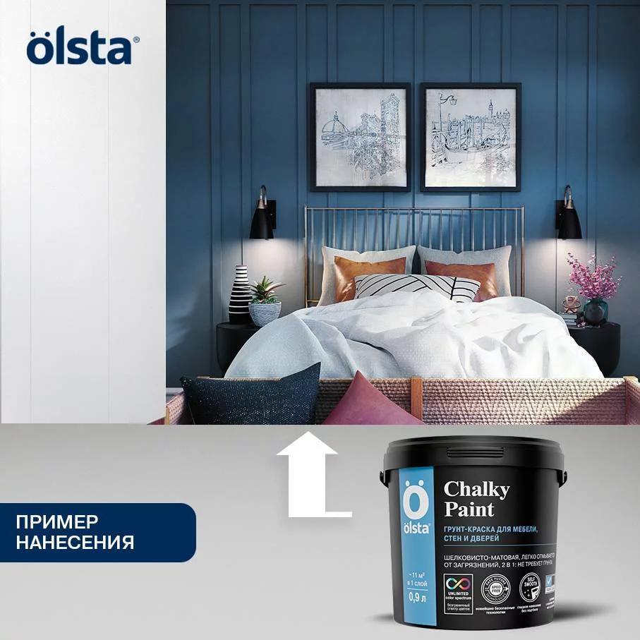 Olsta Chalky Paint Краска для мебели стен и дерва с добавлением грунта 2в1