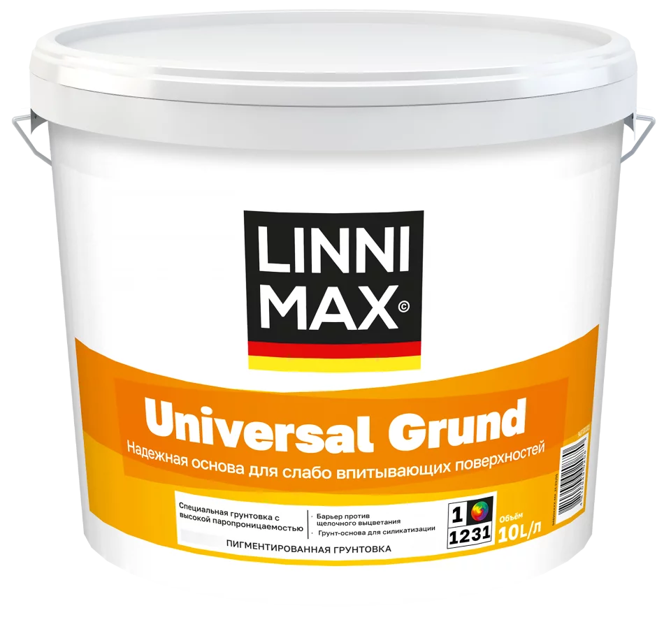 Linnimax Universal Grund Грунтовка паропроницаемая для наружных и внутренних работ