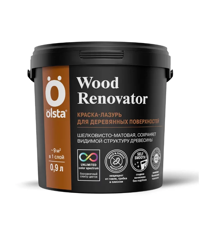 Olsta Wood Renovator Лазурь декоративно-защитная для деревянных оснований для наружных и внутренних работ