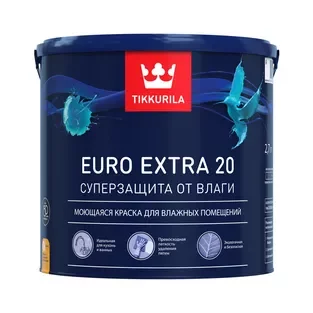 Tikkurila / Tikkivala Euro Extra 20 Моющаяся краска для влажных помещений, полуматовая